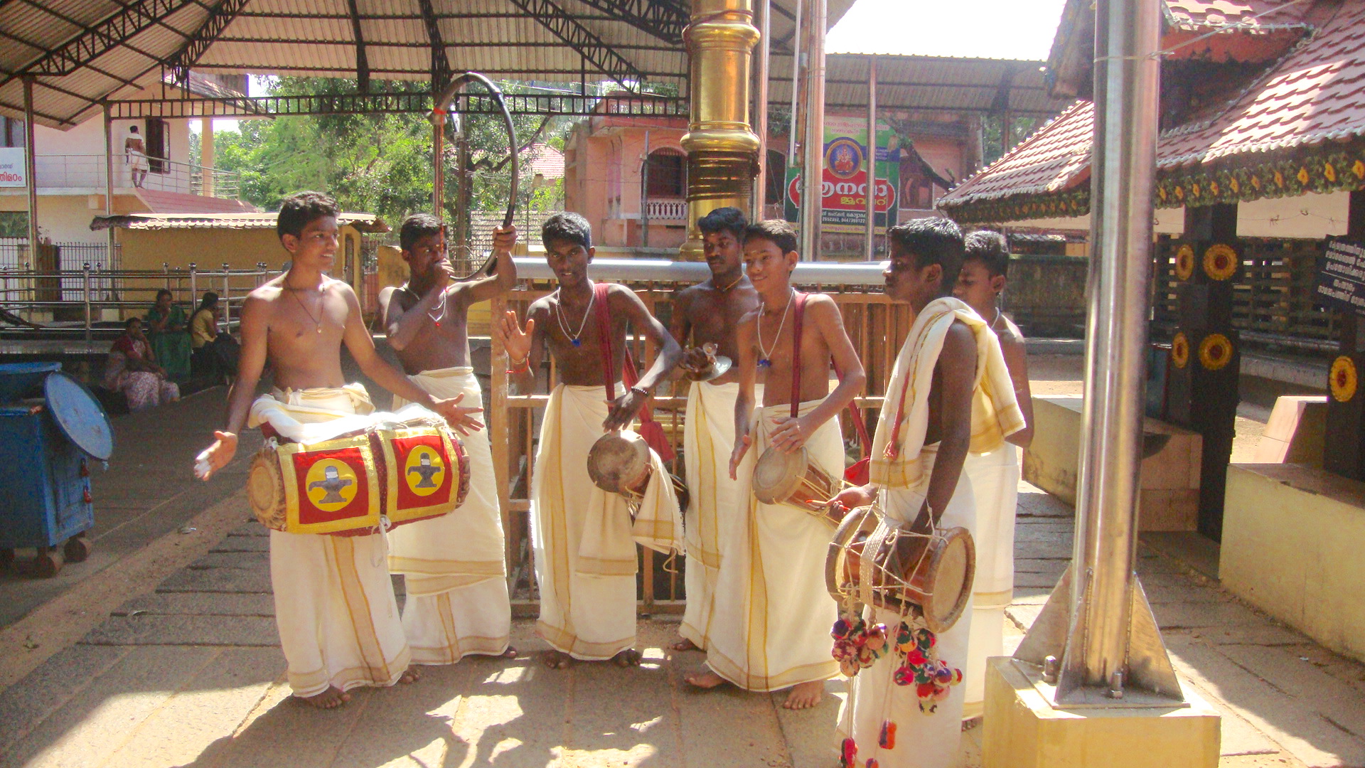 Traditional Panchavadayam Percussion Performance at Kollam Temple by Tribal Students